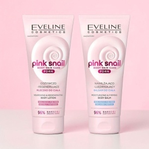 Eveline Cosmetics Pink Snail PDRN – Lotiune de Corp Nutritiva 200 ml si Balsam de Corp Hidratant si Fermitate, 200ml