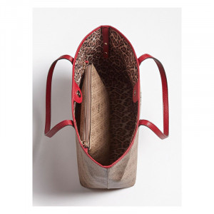 Geanta pentru femei GUESS VIKKY TOTE Bej / Fuchsia - Img 4