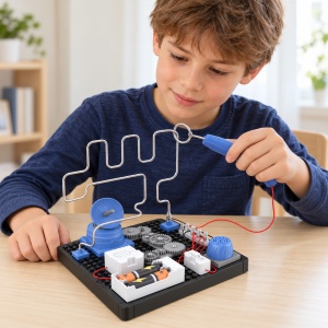 Joc educativ Electric Maze Experiment, labirint electric si angrenaje, 45 piese, 8 ani+ - Img 3