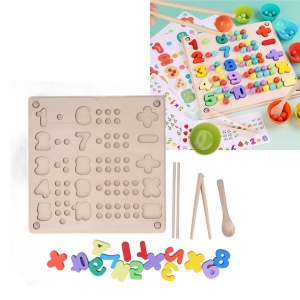 Joc matematic de tip Montessori, lemn – Asociere si Sortare culori