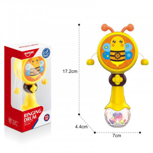 Jucarie zornaitoare Little Drum cu lumini galben