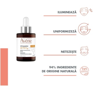 Pachet Avene Ser corector cu efect de luminozitate Vitamin Activ Cg, 30 ml + Apa micelara demachianta, 100 ml - Img 2
