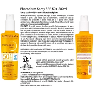 Pachet Family Bioderma Photoderm SPF 50+ – Spray copii 200 ml, Spray adulti 200 ml, Gel-crema dupa plaja 500 ml.