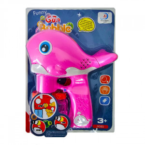 Pistol electric de facut baloane de sapun, roz