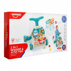 Premergator multifunctional cu centru de activitati si inaltime reglabila, albastru