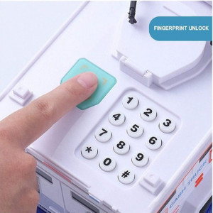 Pusculita electronica sub forma de masina de politie Cash Truch cu pin si lumini - Img 2