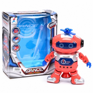 Robot dansator pentru copii, cu muzica, lumini si rotire 360°, Rosu - Img 2