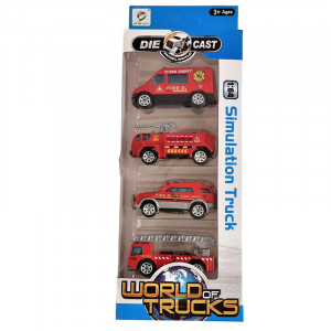 Set 4 masinute de pompieri- Mini Fire Trucks - Img 4