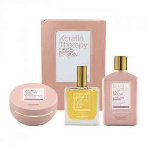 Set Alfaparf Lisse Design Keratin Therapy Maintenance, Sampon 250 ml + Masca 200 ml + Ulei de par 50 ml
