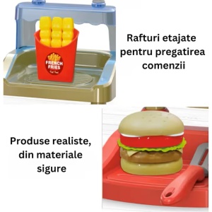 Set Burger Shop - Jucarie Interactiva cu Accesorii pentru Copii 3+ Ani