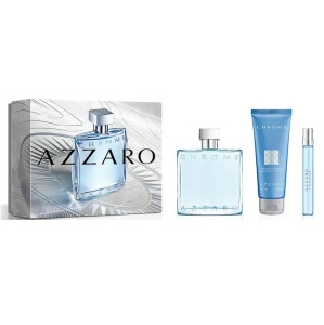 Set cadou Azzaro Chrome, Barbati, Apa de Toaleta, 100 ml + Gel de dus, 75 ml + Apa de Toaleta, 10 ml