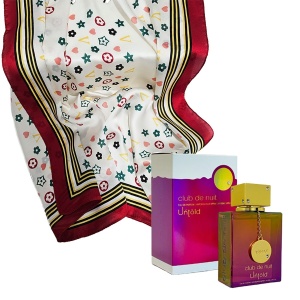 Set cadou Club De Nuit Untold Armaf, Apa de Parfum, Unisex, 105 ml + esarfa satinata