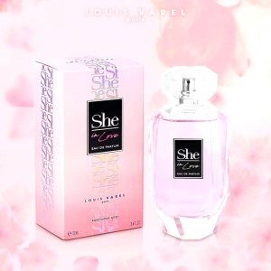 Set cadou Florielle cu Apa de Parfum Louis Varel She In Love, Femei, 100 ml si esarfa