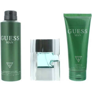 Set cadou Guess Man Green, Apa de Toaleta, Femei, 75 ml + Spray de corp, 226 ml + Gel de dus, 200 ml