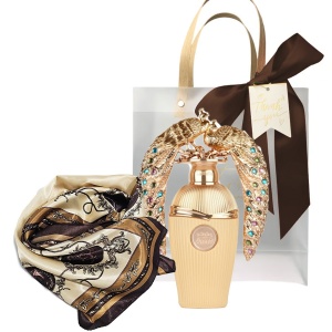 Set cadou Lattafa Afeef, Apa de Parfum, Unisex, 100 ml + esarfa satinata