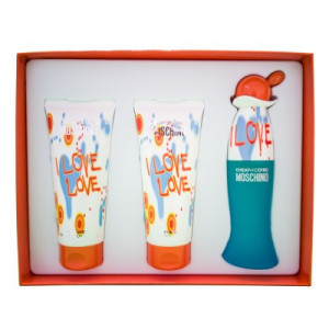 Set cadou Moschino I Love Love, Apa de Toaleta, Femei 50 ml + Gel de dus 100 ml + Lotiune de corp, 100 ml - Img 2