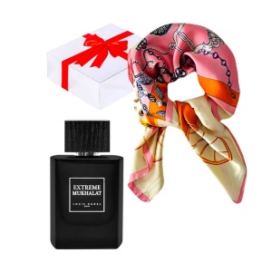 Set cadou Solenne cu Apa de Parfum Louis Varel Extreme Mukhalat, Unisex, 100ml si esarfa