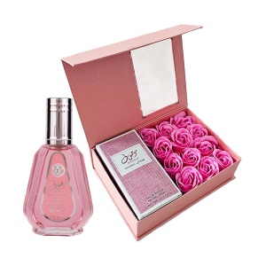 Set cadou Splendoracu Apa de Parfum, Ard al Zaafaran Mousuf Wardi, 50 ml si Cutie cu trandafiri