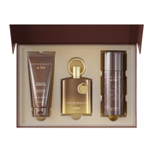 Set cadou Supremacy in Oud Afnan, Extract de Parfum, Unisex, 100 ml + Gel de dus,  150 ml + Deodorant spray, 150 ml