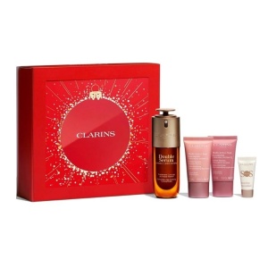 Set Ingrijire Clarins Double Serum & Multi-Active pentru Femei – Serum Antirid 50 ml, Crema Zi 15 ml, Crema Noapte 15 ml si SOS Primer 5 ml