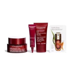 Set Clarins Programme Multi-Intensive – Crema de Zi 50ml + Crema de Noapte 15ml + Total Eye Lift 7 ml + Double Serum 0.9ml + Pouch