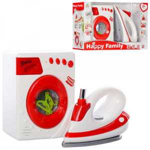Set de joaca Happy Family, masina de spalat si fier de calcat