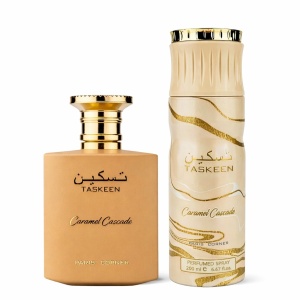 Set Taskeen Caramel Cascade Paris Corner, Apa de Parfum, Unisex, 100 ml + Deodorant Spray, 200ml
