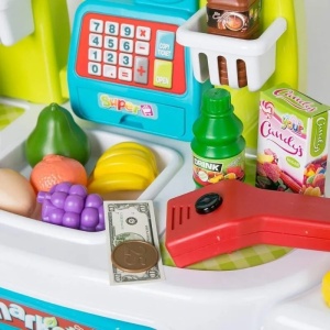 Supermarket pentru Copii – Set cu Casa de Marcat, Scanner si Accesorii, 61 Piese