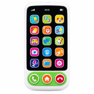 Telefon interactiv pentru copii Smart Pocket, 15 butoane, lumini si sunete, alb-verde, 18 luni+ - Img 2