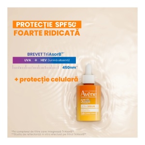 Ultra Serum cu efect de luminozitate si protectie solara SPF 50+, 30 ml, Avene