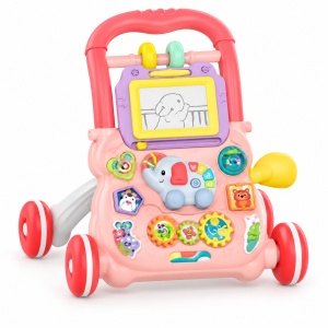 Antepremergator interactiv Music Walker, cu tabla de desen, muzica si centru de activitati, roz, 40,5 cm. 12 luni+ - Img 4