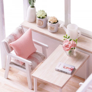 Casuta De Asamblat DIY in miniatura roz, Joc interactiv, educational 2