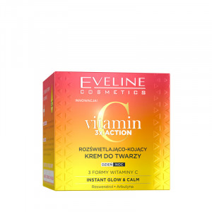 Crema de fata iluminatoare și calmanta Vitamin C 3X ACTION Eveline Cosmetics, 50 ml - Img 3
