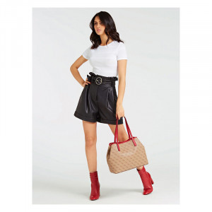 Geanta pentru femei GUESS VIKKY TOTE Bej / Fuchsia - Img 5