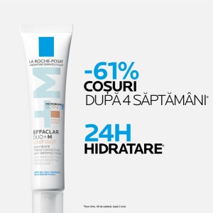 Gel-crema anti-imperfectiuni cu pigment de culoare, Nuanta Light,t Effaclar Duo+M La Roche-Posay, 40 ml