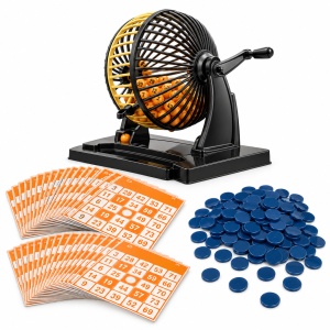 Joc Bingo Lotto, 90 bile numerotate, 24 carduri si masina de extragere manuala, 6+ ani - Img 2