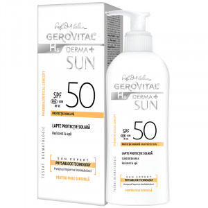 Lapte pentru protectie solara Gerovital H3 Derma+ Sun, cu SPF50, 150 ml