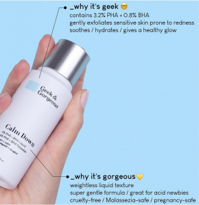 Lotiune exfolianta Calm down, Geek & Gorgeous