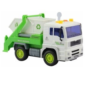 Masina de gunoi City Service, scara 1.20, cu lumini si sunete, pentru copii 3+ ani