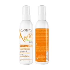 Pachet A-Derma Protect – Crema protectie solara Protect AD SPF 50+, 150 ml + Spray protectie solara copii Protect Kids SPF 50+, 200 ml