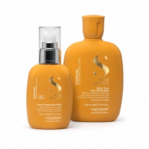 Pachet Alfaparf Semi di Lino Sunshine After Sun - Sampon, 250 ml + Leave-in pentru Protectie Solara, 125 ml 