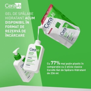 Pachet CeraVe Gel de spalare hidratant, 473 ml + Rezerva Gel de spalare hidratant, 473 ml