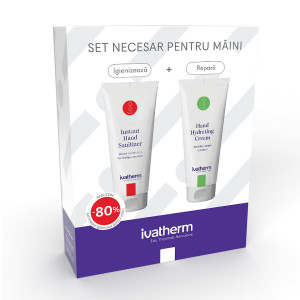 Pachet Crema hidratanta pentru maini + Gel pentru igienizarea mainilor Ivatherm