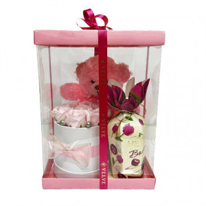 Pachet Magic, Aranjament floral, Ursulet de plus si Praline Heidi