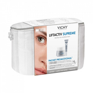 Pachet Vichy Crema pentru ten normal-mixt Liftactiv Supreme, 50 ml + Crema contur ochi Liftactiv Supreme, 15 ml