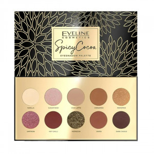 Paleta de farduri Eveline Cosmetics Spicy Cocoa 10 nuante - Img 3