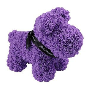 Rose Puppy - Catelus floral 40 cm decorat manual cu trandafiri spuma in cutie - Img 4