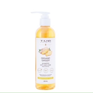 Sampon de par natural impotriva caderii parului, T-LAB Organics, cu extract de ghimbir, 250 ml