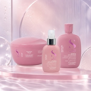 Set Alfaparf Semi di Lino Moisture –  Sampon nutritiv 250 ml + Masca nutritiva 200 ml + Fluid descurcare 125 ml 