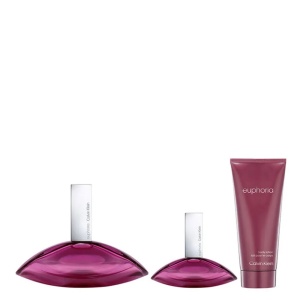Set Cadou Calvin Klein Euphoria, Femei, Apa de Parfum. 100 ml + Lotiune de corp, 100 ml + Mini Apa de Parfum, 30 ml